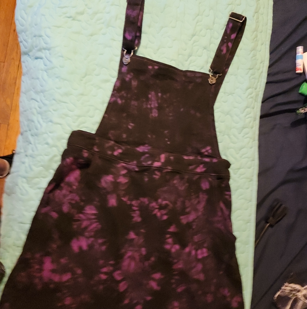 Tie dyed overall skirt medium